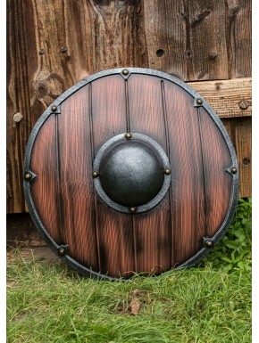 Escudo viking de 50 cm em madeira e látex para LARP