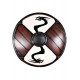 Escudo viking redondo com dragão preto e branco por Epic Armoury