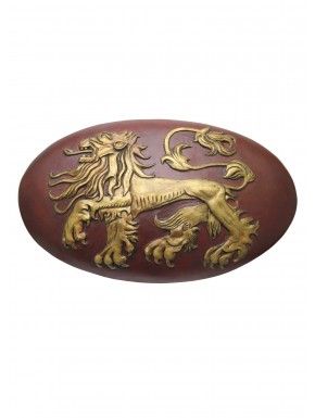 Escudo Lannister con león en relieve y montura de pared
