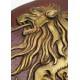 Escudo Lannister con león en relieve y montura de pared