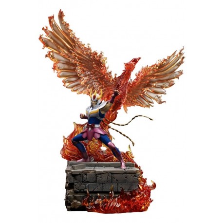Estátua de Phoenix Ikki de Saint Seiya com luz LED