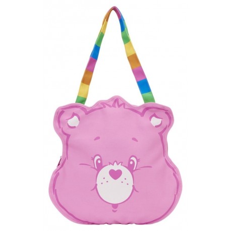Bolsa rosa Cheer Bear de Care Bears con asas arcoíris