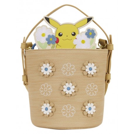Sac bandoulière Pikachu fleuri en cuir PU par Loungefly