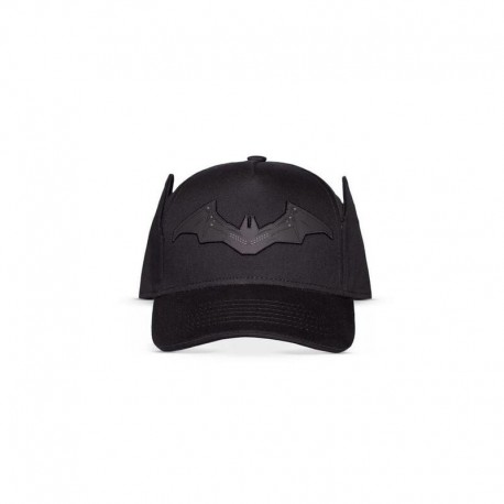 Gorra negra ajustable con orejas y logo Batman