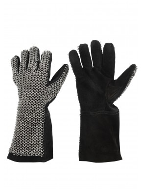 Gants en cuir et cotte de mailles Battle-Merchant