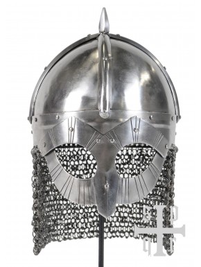 Capacete viking Gjermundbu com camail de cota de malha