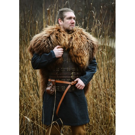 Cape d'épaule en fourrure marron style Berserker