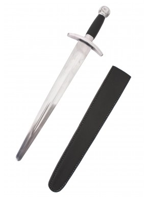 Adaga medieval com bainha de couro preto para treinamento