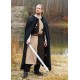 Capa medieval negra con forro de terciopelo unisex
