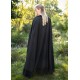 Capa medieval negra con forro de terciopelo unisex