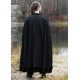 Capa medieval negra con forro de terciopelo unisex
