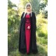 Capa medieval negra con forro de terciopelo unisex
