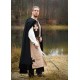 Capa medieval negra con forro de terciopelo unisex