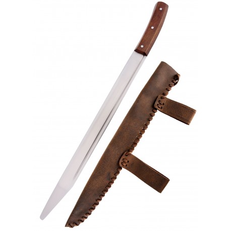 Dague saxonne ULFBERTH avec fourreau en cuir marron