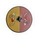 Bouclier rond viking avec motif de cheval nordique