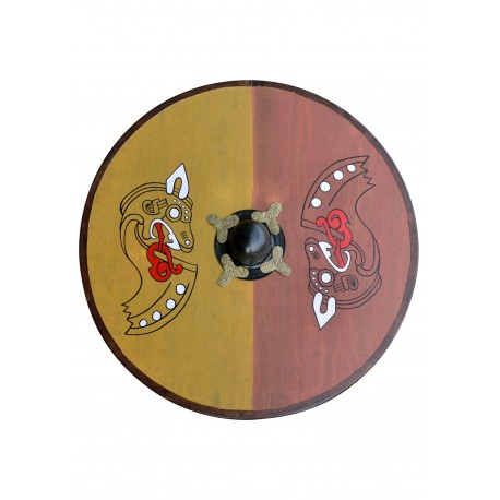 Bouclier rond viking avec motif de cheval nordique