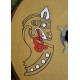 Bouclier rond viking avec motif de cheval nordique