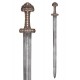 Épée viking avec fourreau, acier de Damas, design historique