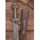 Épée viking avec fourreau, acier de Damas, design historique