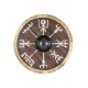 Bouclier viking avec symbole Vegvísir et bordure en cuir