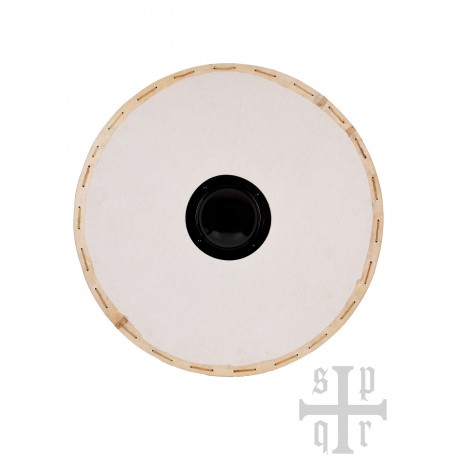 Escudo redondo vikingo con broquel de hierro y lienzo