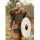 Escudo redondo vikingo con broquel de hierro y lienzo
