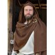 Cape viking en laine marron portée par un homme