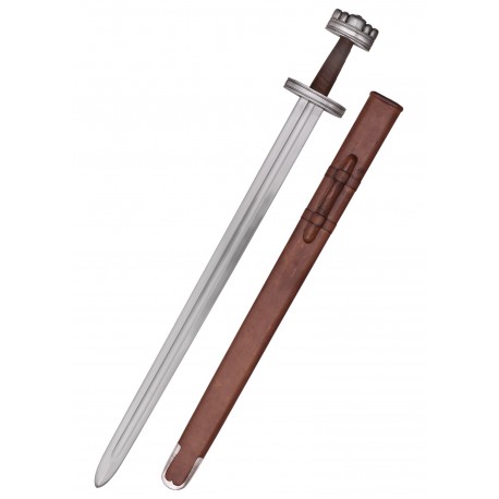 Espada vikinga de Hedmark con vaina de cuero
