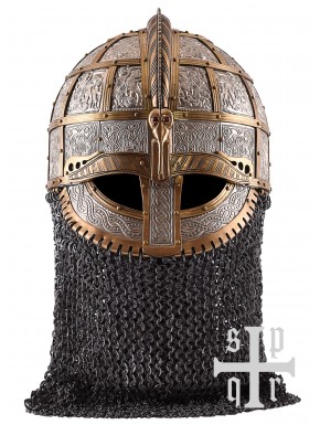 Réplique de casque viking Valsgärde 8 avec aventail de chaîne