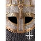 Réplica de capacete viking Valsgärde 8 com avental de corrente