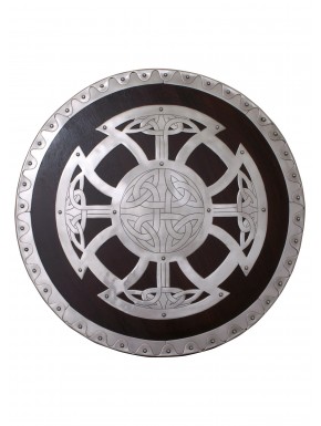 Escudo redondo vikingo de madera con acero 54.5 cm