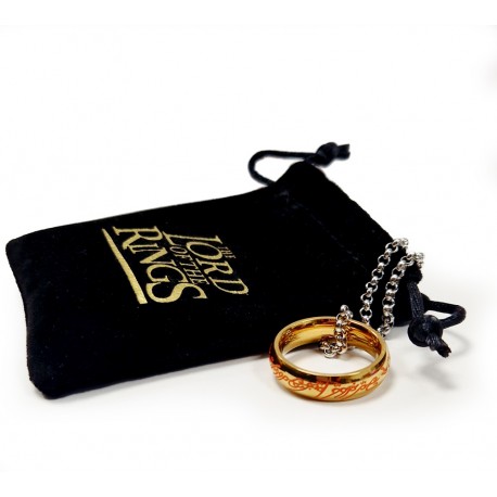 Anillo de acero El Señor de los Anillos con brillo en la oscuridad