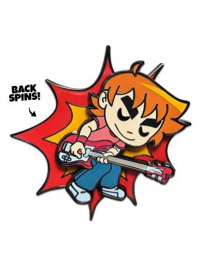 Pin's Scott Pilgrim jouant de la guitare 5 cm