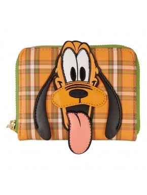 Carteira Disney Loungefly Pluto com estampado xadrez.