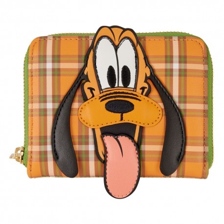 Carteira Disney Loungefly Pluto com estampado xadrez.
