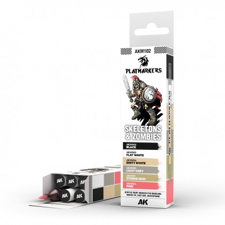 Conjunto de marcadores Playmarker para pintar esqueletos e zumbis