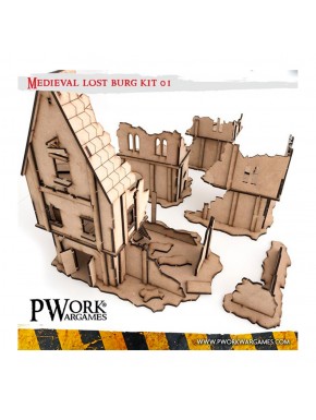 Scénario de terrain MDF médiéval avec ruines