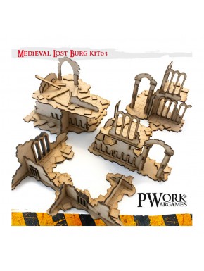 Kit de terrain MDF Décor Médiéval Lost Burg 03 par Pwork
