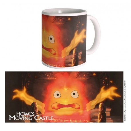 Caneca de cerâmica do Castelo Andante com Calcifer