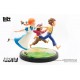 Statue de Tom Sawyer et amis sur base verte