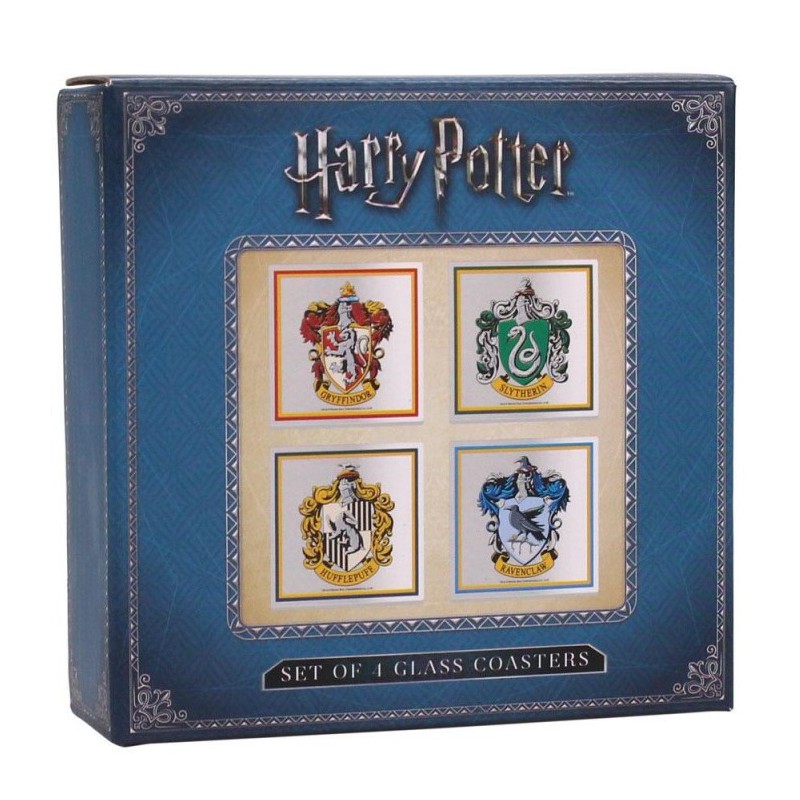Harry Potter Hogwarts Casa Escudos 4 Corcho Conjunto Posavasos Griffindor 