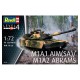 Kit de modelo Revell M1A1 AIM(SA) M1A2 Abrams escala 1/72