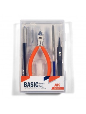 Ensemble d'outils de base AK-Interactive avec pinces, pince, couteau et lime
