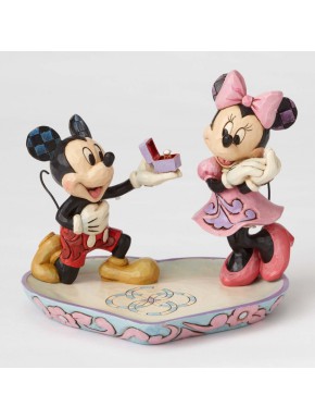 Pratinho com figuras de Mickey e Minnie Mouse de Jim Shore