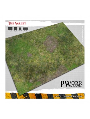 Tapis wargames The Valley 4x6' vert et rocheux