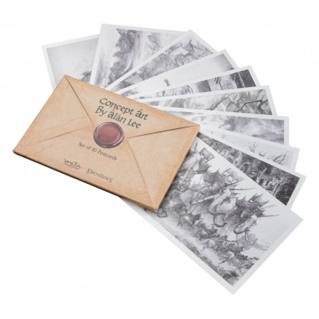 Ensemble de 10 cartes postales Alan Lee Le Seigneur des Anneaux