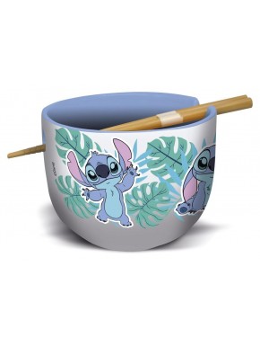 Bol à ramen en céramique Stitch avec baguettes
