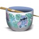 Bol à ramen en céramique Stitch avec baguettes