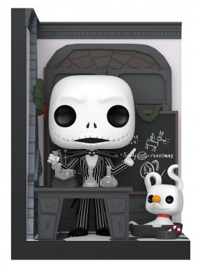 Figurine POP de Jack Skellington dans sa chambre avec Zéro