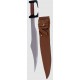 Espada espartana de acero con funda marrón